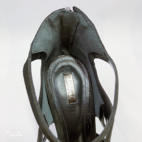 SCHUTZ Women Pequena Suede Black Strappy Dress High Heels Sandals US 8.5 B NEW - Picture 5 of 16
